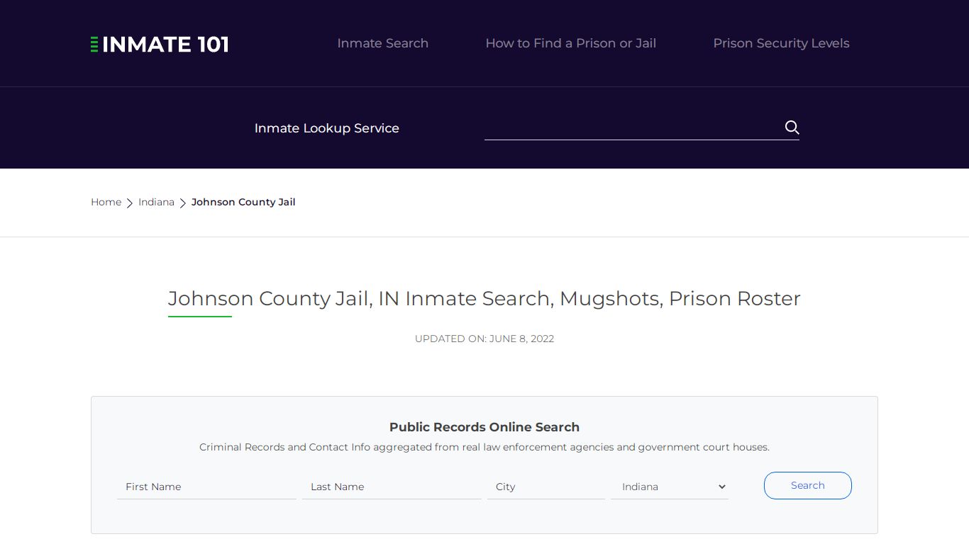 Johnson County Jail, IN Inmate Search, Mugshots, Prison ...